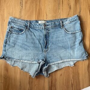 Abercrombie & Fitch Distressed Blue Denim Shorts